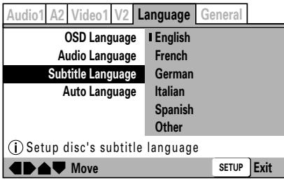 PIONEER DVJ-X1 - Sélection de "audio language - 2