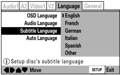 PIONEER DVJ-X1 - Selecteer de ondertitelingstaal NORMAL - 1