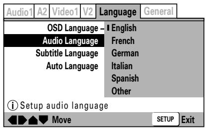 PIONEER DVJ-X1 - Wahl der Tonspursprache - 1