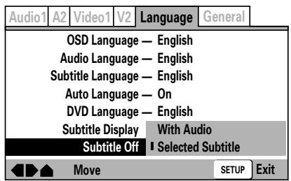 PIONEER DVJ-X1 - Impostare la lingua per i sottotitoli forzati (modalità Expert) - 1