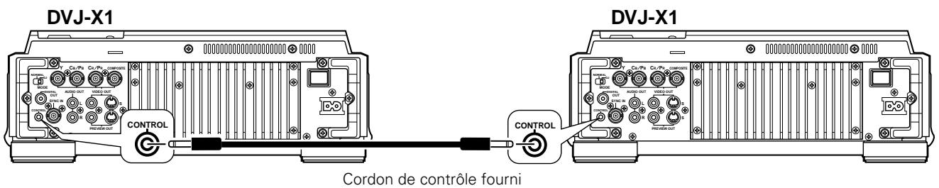 PIONEER DVJ-X1 - Connexion du cordon de commande pour la lecture à relais - 1