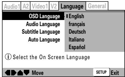 PIONEER DVJ-X1 - Réglage de "OSD language - 1