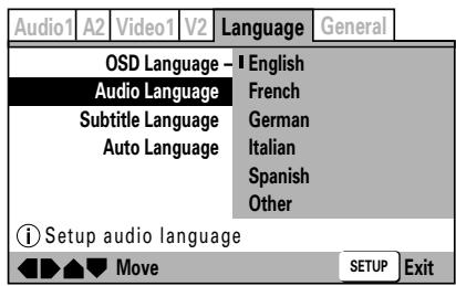 PIONEER DVJ-X1 - Selecteer de gesproken taal - 1