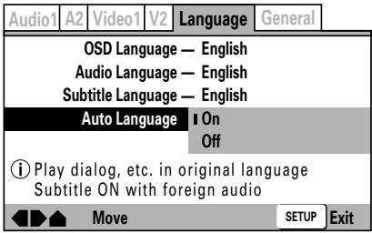 PIONEER DVJ-X1 - Automatische Einstellung der Tonspur- und Untertitelsprache - 1