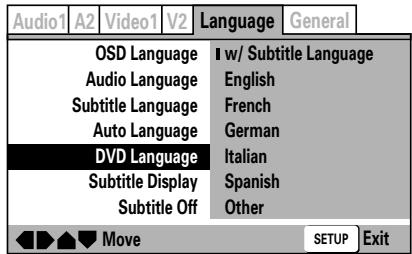PIONEER DVJ-X1 - Stel de DVD-menutaal in (Expert-functie) - 1