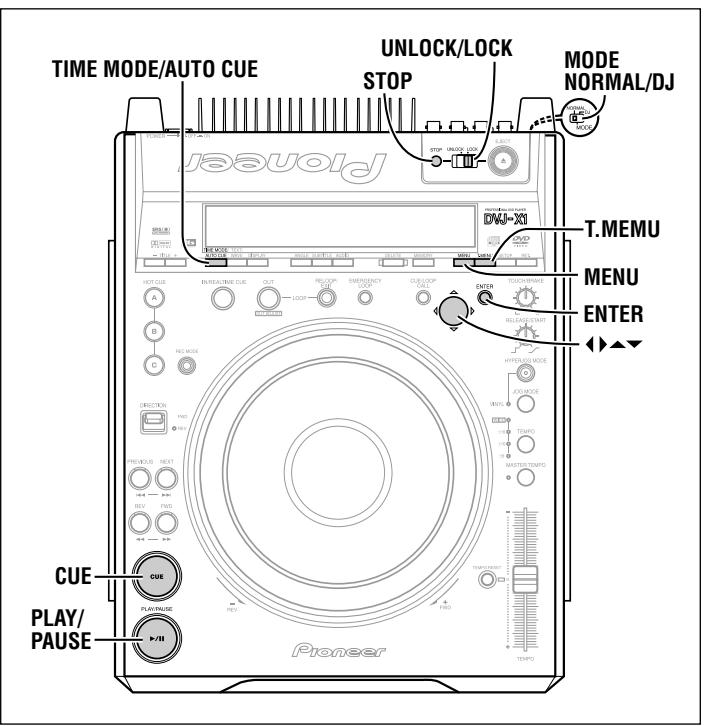 PIONEER DVJ-X1 - DJ operations cannot be performed on the menu display. - 1
