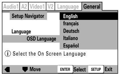 PIONEER DVJ-X1 - Selecteer de OSD-taal (taal voor de aanduidingen op het beeldschem) - 1