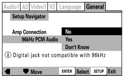 PIONEER DVJ-X1 - Selección si el amplíficator conectado es compatible con audio de 96 kHz (96kHz PCM Audio) NORMAL - 1