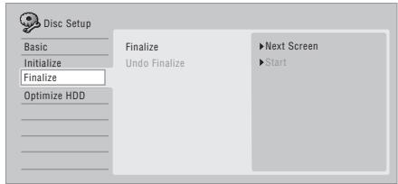 PIONEER DVR-440H-AV (RCS-404H) - Load the disc you want to finalize. - 2