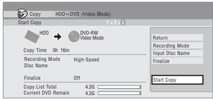 PIONEER DVR-440H-AV (RCS-404H) - Select 'Start Copy' to start copying. - 1