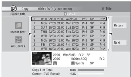 PIONEER DVR-440H-AV (RCS-404H) - Add titles to the Copy List (highlight a title and press ENTER to add). - 2