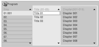 PIONEER DVR-440H-AV (RCS-404H) - Select 'Program' from the Play Mode menu, then 'Input/Edit Program'. - 1