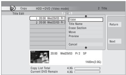 PIONEER DVR-440H-AV (RCS-404H) - To edit a title, highlight it using the ↑/↓ buttons, then press ENTER. - 1