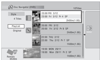 PIONEER DVR-440H-AV (RCS-404H) - DISC NAVIGATOR Display the Disc Navigator screen. - 3