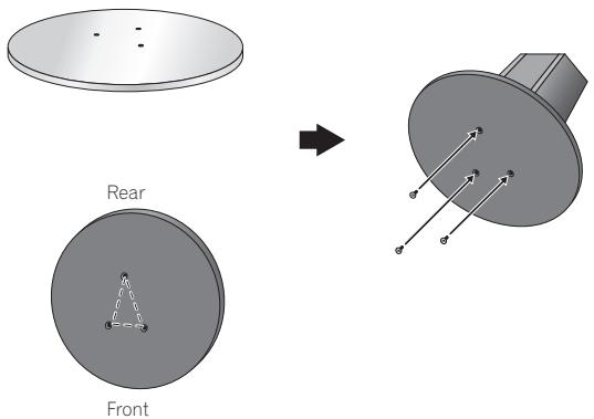 PIONEER DVR-440H-AV (RCS-404H) - Attach the speaker stand bases to the stems using the screws provided. - 1