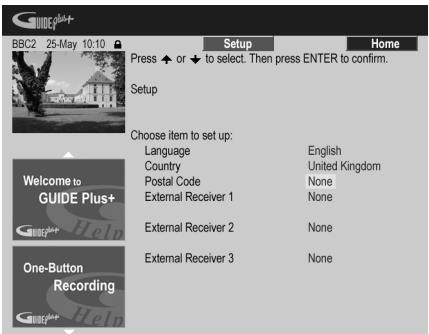 PIONEER DVR-440H-AV (RCS-404H) - Highlight 'Postal Code'. - 2