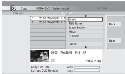 PIONEER DVR-550HX-S - To edit a title, highlight it using the / buttons, then press ENTER. - 1