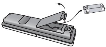 PIONEER DVR-550HX-S - Putting the batteries in the remote control - 1