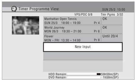 PIONEER DVR-550HX-S - Press to display the Timer Programme View screen. - 1
