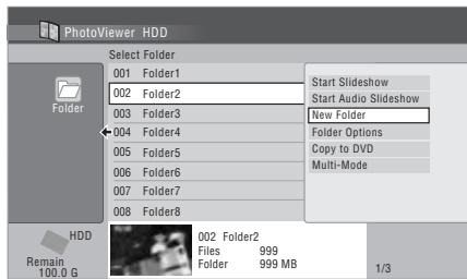 PIONEER DVR-550HX-S - Select 'New Folder'. - 1