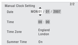 PIONEER DVR-550HX-S - Set the date (day/month/year) and time, then press ENTER to make all the settings. - 1