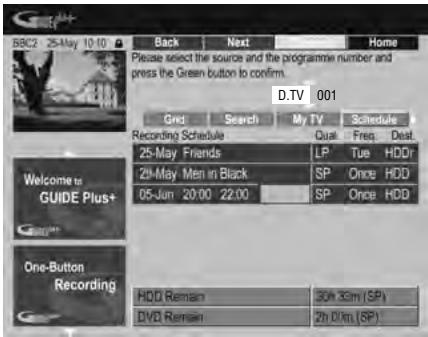 PIONEER DVR-550HX-S - Press the GREEN Action button (Manual). - 2