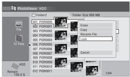 PIONEER DVR-550HX-S - Select 'Lock' or 'Lock Folder Contents'. - 1