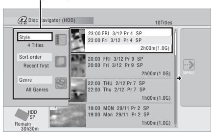 PIONEER DVR-550HX-S - Changing the display style of the Disc Navigator - 1