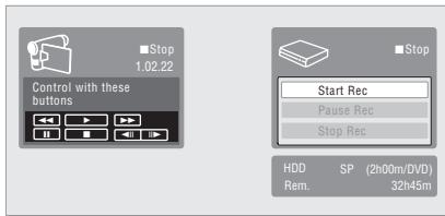 PIONEER DVR-550HX-S - Select 'Start Rec'. - 1