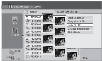 PIONEER DVR-550HX-S - Select 'Copy to HDD' from the menu. - 1