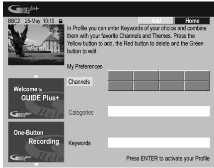 PIONEER DVR-550HX-S - Setting up a profile - 1