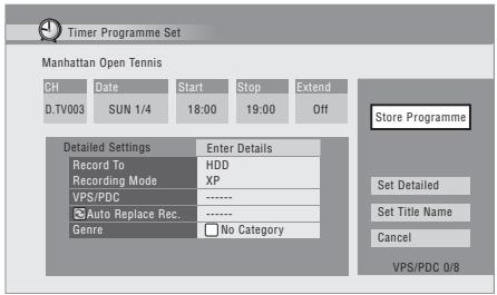 PIONEER DVR-550HX-S - Enter the timer recording settings. - 1