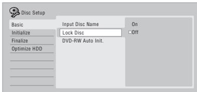 PIONEER DVR-550HX-S - HOME MENU Select 'Disc Setup' from the Home Menu. - 2