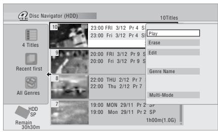PIONEER DVR-550HX-S - Select 'Play' from the command menu panel. - 1