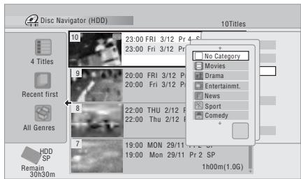 PIONEER DVR-550HX-S - Select a genre for the title. - 1