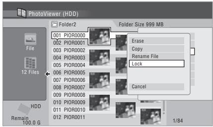 PIONEER DVR-560HX-S - SELECT 'Lock' or 'Lock Folder Contents'. - 1