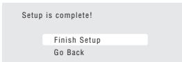 PIONEER DVR-560HX-S - SELECT 'Finish Setup' to exit the Setup Navigator, or 'Go Back' if you want to start again. - 1