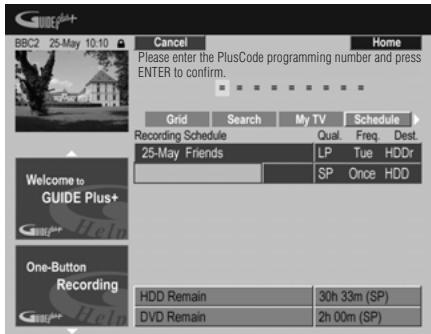 PIONEER DVR-560HX-S - Setting aVIDEO Plus+® recording - 2