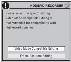 PIONEER DVR-560HX-S - HDD only: Select the type of edit. - 1