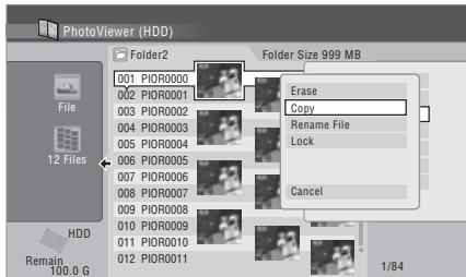 PIONEER DVR-560HX-S - SELECT 'Copy' or 'Copy Folder Contents'. - 1