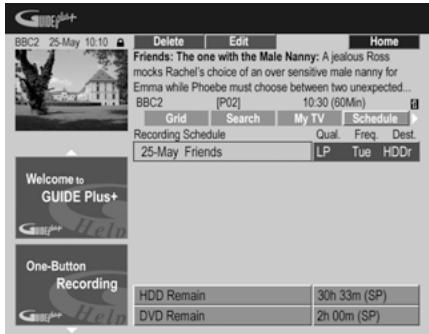 PIONEER DVR-560HX-S - Deleting a scheduled recording - 1