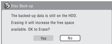 PIONEER DVR-LX61D - If you don't need to keep the backup data on the HDD, you can delete it now. - 1