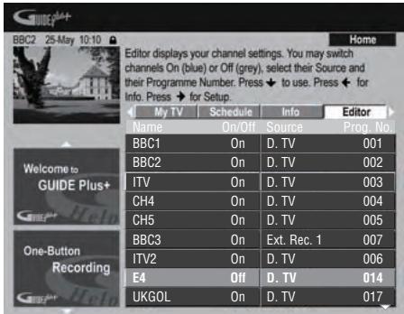 PIONEER DVR-LX61D - Change the programme numbers as you like. - 1