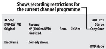 PIONEER DVR-LX61D - HDD and removable disc activity display - 3