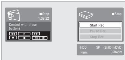 PIONEER DVR-LX61D - Select 'Start Rec'. - 1