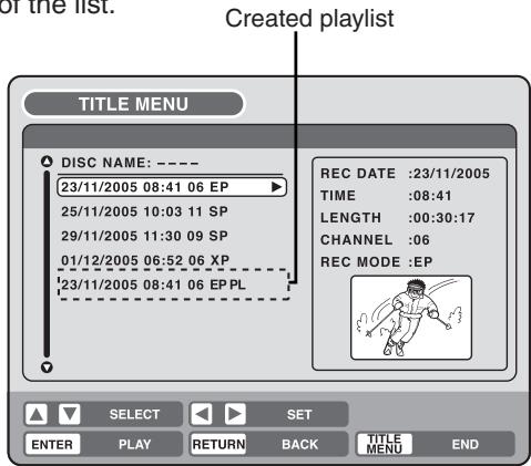 PIONEER DVR-RT501-S - Creating a playlist - 3