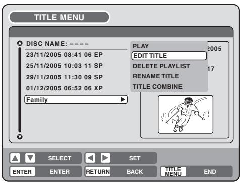 PIONEER DVR-RT501-S - Erasing a scene (Edit title) - 1