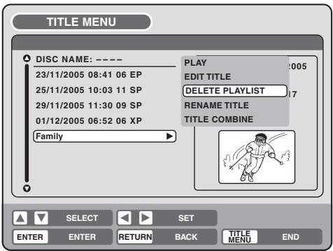 PIONEER DVR-RT501-S - Erasing a playlist - 1