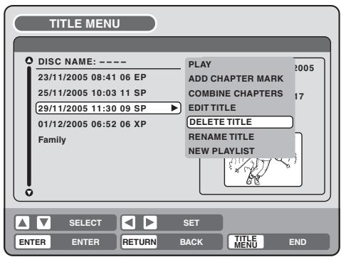 PIONEER DVR-RT501-S - Erasing an original title - 1