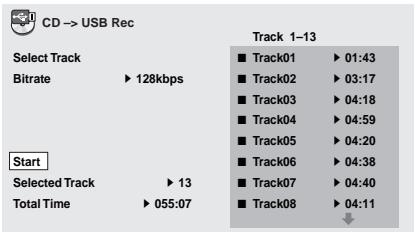 PIONEER DV-320-S - Far comparire la schermata CD->USB Rec. - 1